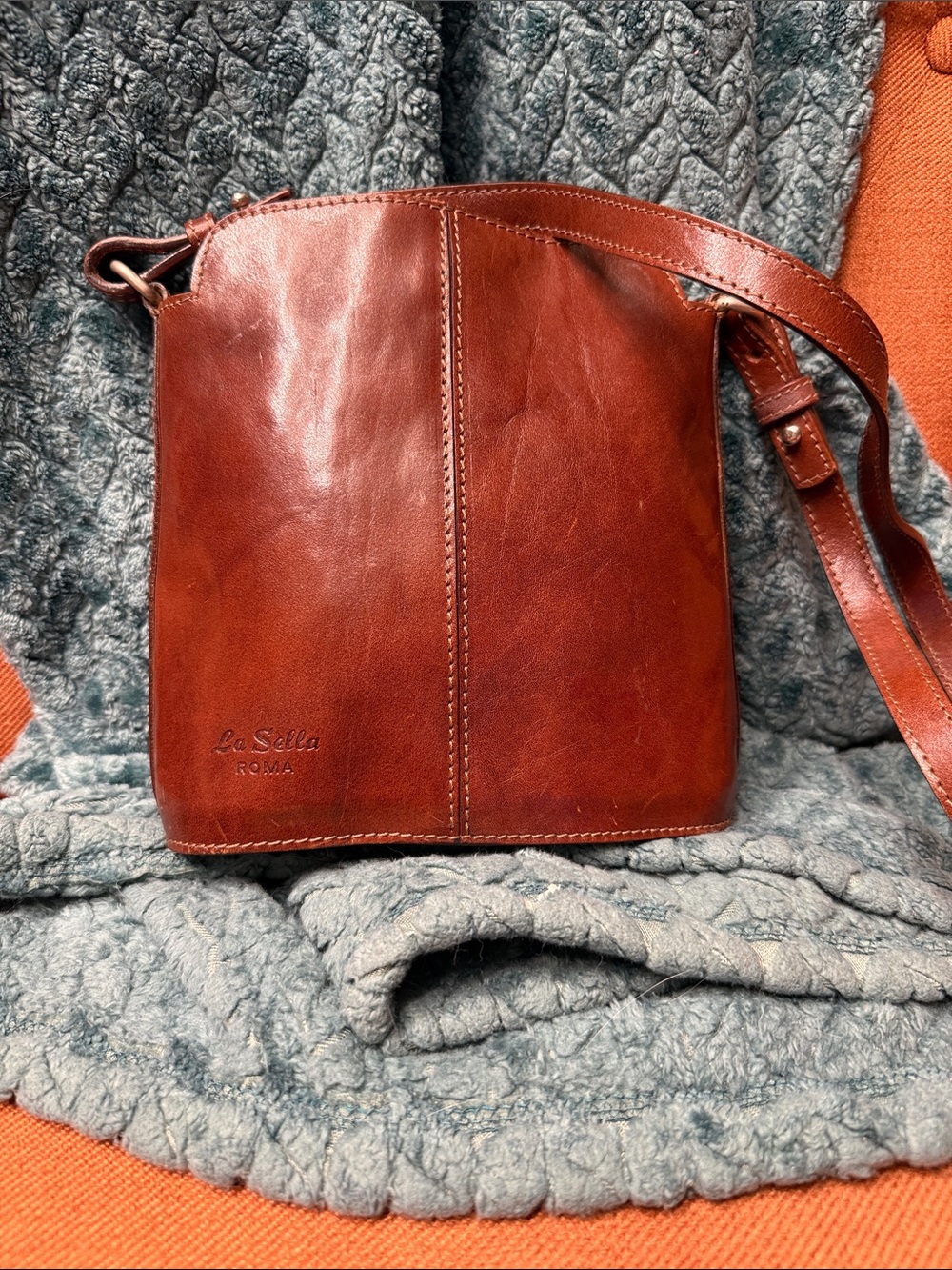 Roma Chestnut Leather Shoulder Bag